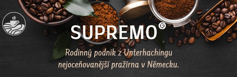 Skvělá káva pro znalce! SUPREMO Espresso Premium zrnková káva 1 kg. Užijte si šálek dokonalé kávy od Dumbylinek.cz!