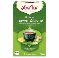 BIO Zelený čaj zázvor a citron Yogi Tea 17 x 1,8 g