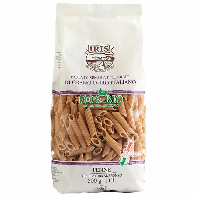 Bio penne celozrnné IRIS 500 g