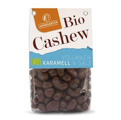 BIO Kešu v mléčné čokoládě se slaným karamelem 170 g