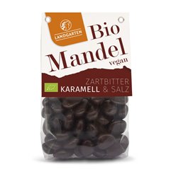 BIO Mandle v hořké čokoládě se slaným karamelem 170 g