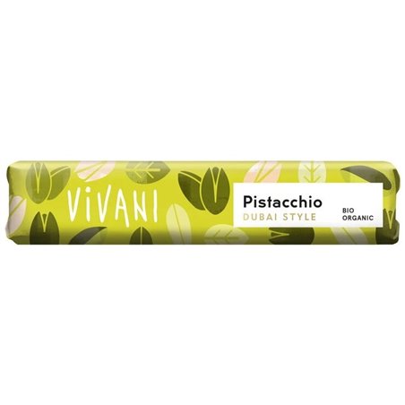 Bio mléčná čokoládová tyčinka Pistacchio Dubai Style 40 g