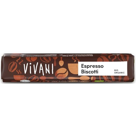 Bio mléčná čokoládová tyčinka Espresso Biscotti 40 g