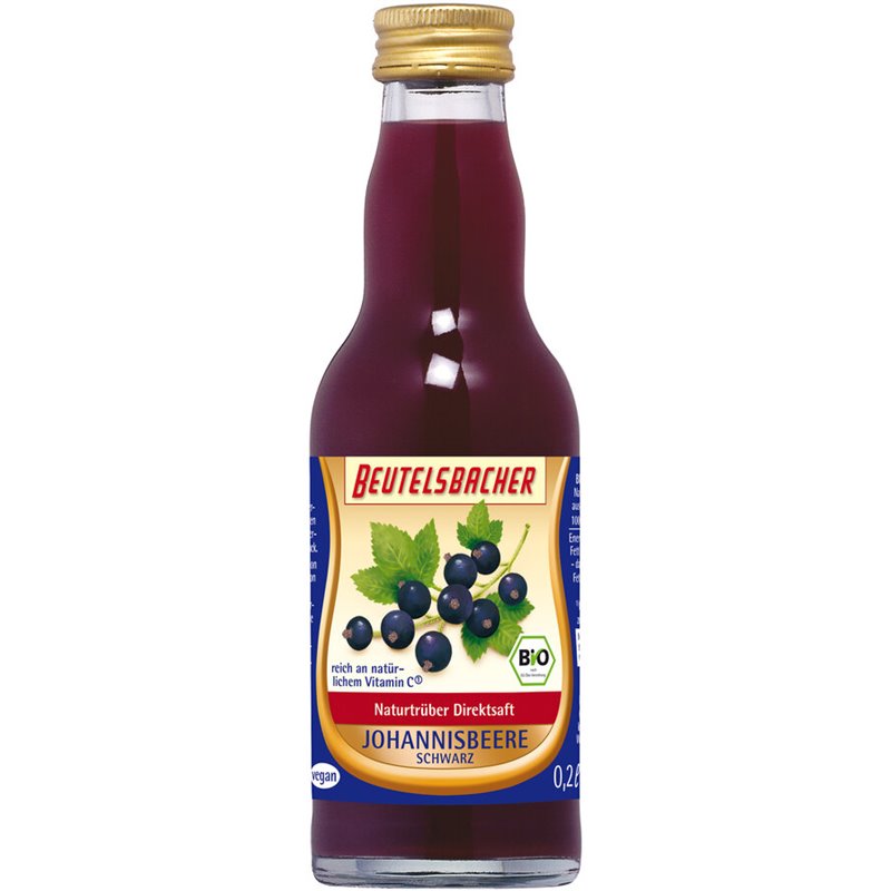 BIO 100% šťáva černý rybíz Beutelsbacher 0,2 l BIO 100% šťáva černý rybíz Beutelsbacher 0,2 l