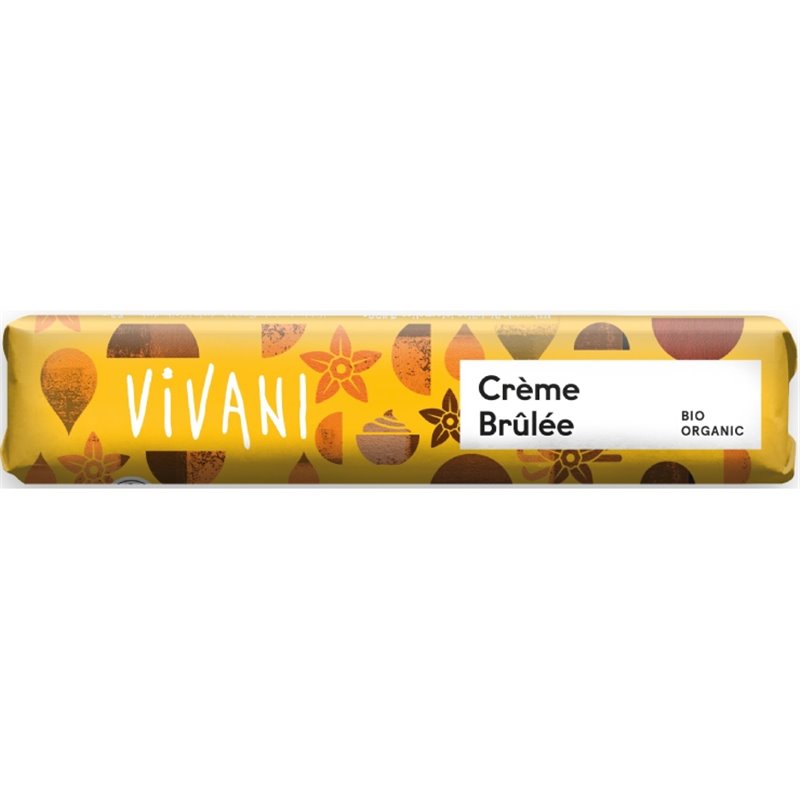Bio mléčná čokoládová tyčinka Crème Brûlée 40 g Bio mléčná čokoládová tyčinka Crème Brûlée 40 g