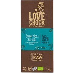 BIO Raw čokoláda se sladkými kakaovými boby a mořskou solí 85 % 70 g