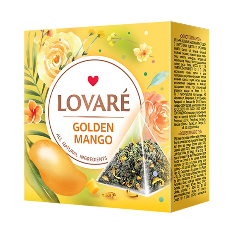 Zelený čaj Golden Mango 15 pyramid Zelený čaj Golden Mango 15 pyramid