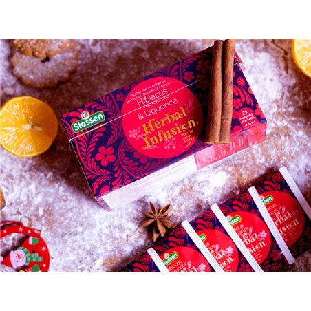Stassen Hibiscus & Liquorice bylinný čaj 25 x 1,5 g