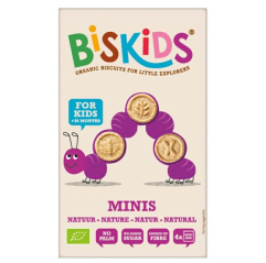 BISkids BIO dětské celozrnné mini sušenky Natural bez přidaného cukru 120g