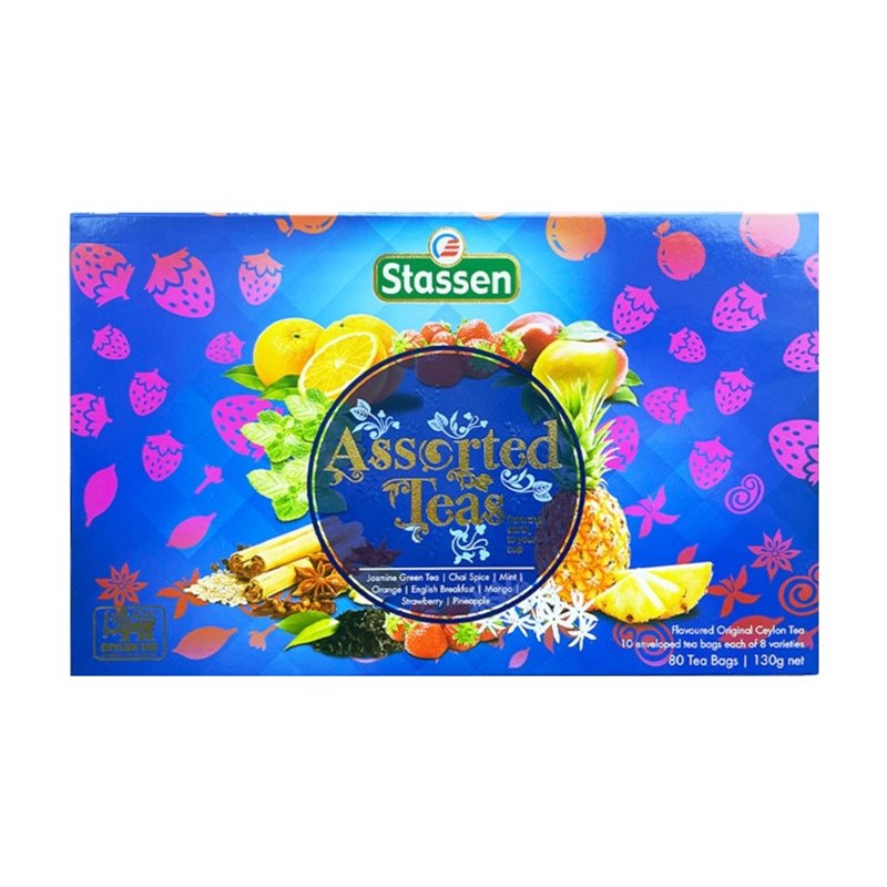 Černý a zelený čaj - Stassen Assorted Blue Pack 80 sáčků