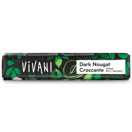 Bio Hořká nugátová tyčinka s oříšky Dark Nougat Croccante 35 g