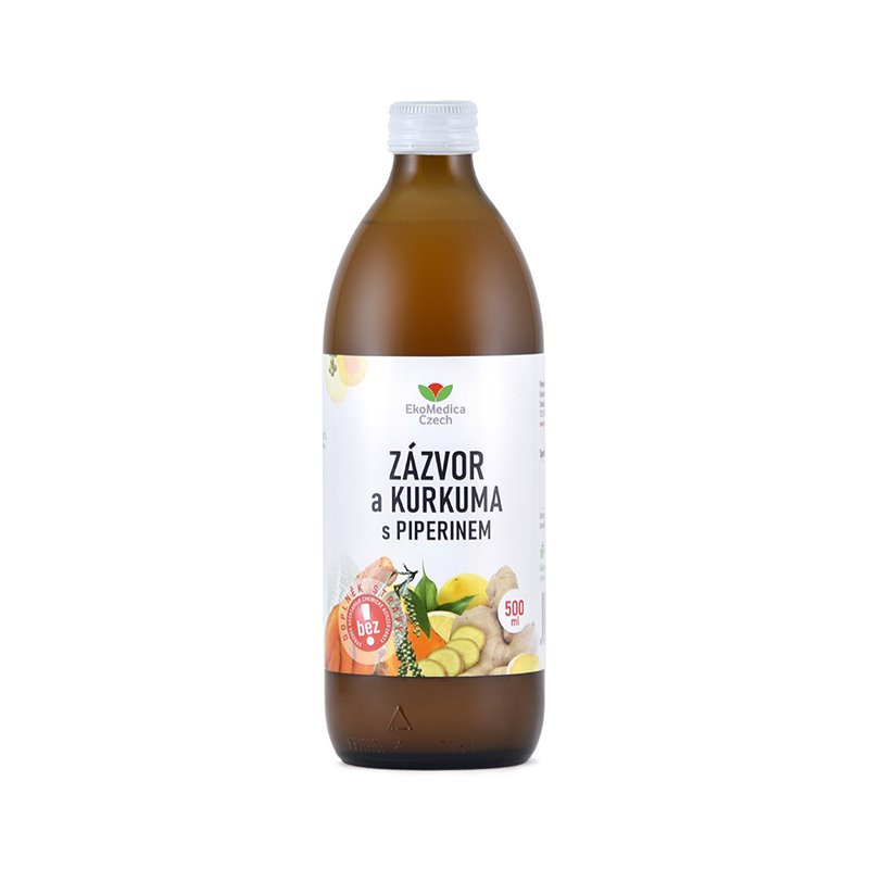 Zázvor, kurkuma, piperin 500 ml Zázvor, kurkuma, piperin 500 ml