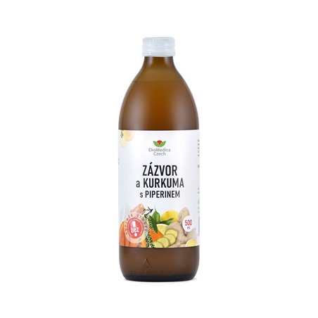 Zázvor, kurkuma, piperin 500 ml