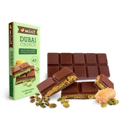 Dubajská čokoláda Mixit s pistáciovou náplní 70 g