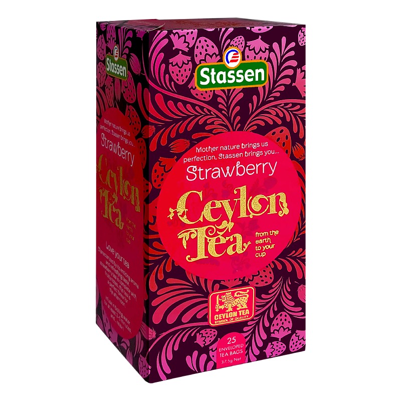 Černý čaj - Stassen Strawberry Tea 25 x 1,5 g