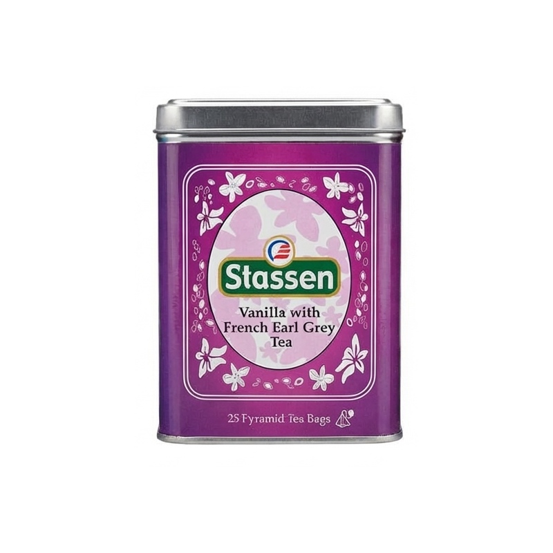 Černý čaj - Stassen Vanilla with French Earl Grey Tea plech 50 g ( 25 x 2 g )