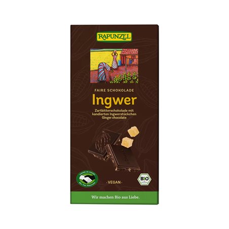 Bio hořká čokoláda se zázvorem RAPUNZEL 80 g