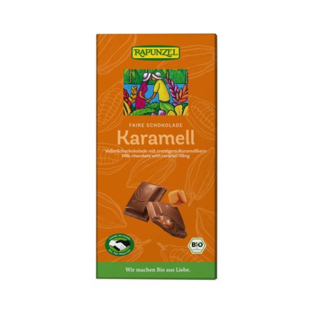 BIO mléčná čokoláda KARAMEL RAPUNZEL 100 g