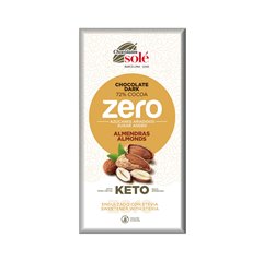 Hořká čokoláda s mandlemi a stévií bez cukru SOLÉ 100 g