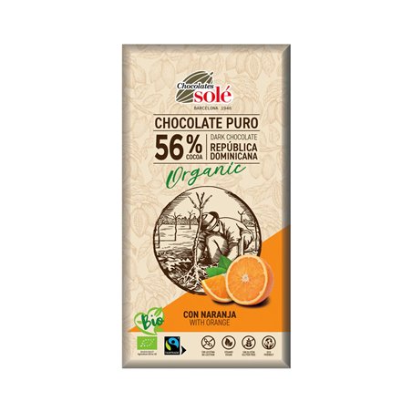Bio hořká čokoláda pomerančová SOLÉ 100 g