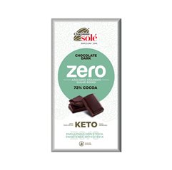 Hořká čokoláda 72% se stévií bez cukru SOLÉ 100 g