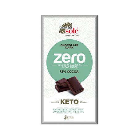 Hořká čokoláda 72% se stévií bez cukru SOLÉ 100 g