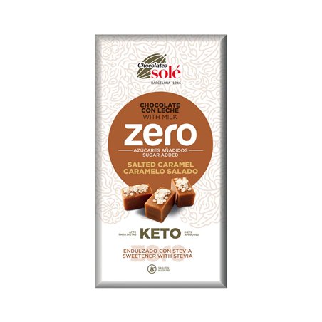 Mléčná čokoláda slaný karamel se stévií bez cukru SOLÉ 100 g