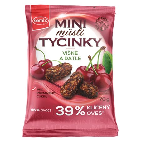 Mini müsli tyčinky višně a datle 70 g