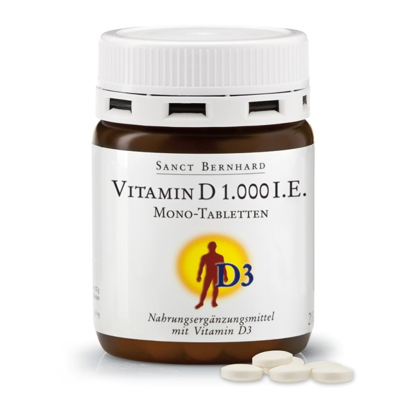 Vitamín D 1 000 IU 250 tablet - ideální pro doplnění vitamínu D3 v zimních měsících. Vitamín D3 pro zdravé kosti, zuby a svaly.