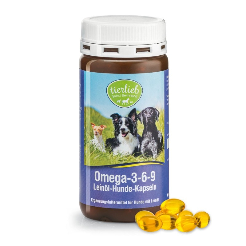 tierlieb Omega 3-6-9 lněný olej pro psy 180 kapslí