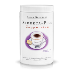 Redukta-PLUS koktejl Cappuccino 600 g - výborný nízkokalorický koktejl (235kcal/jídlo), který vás zasytí a výborně chutná.