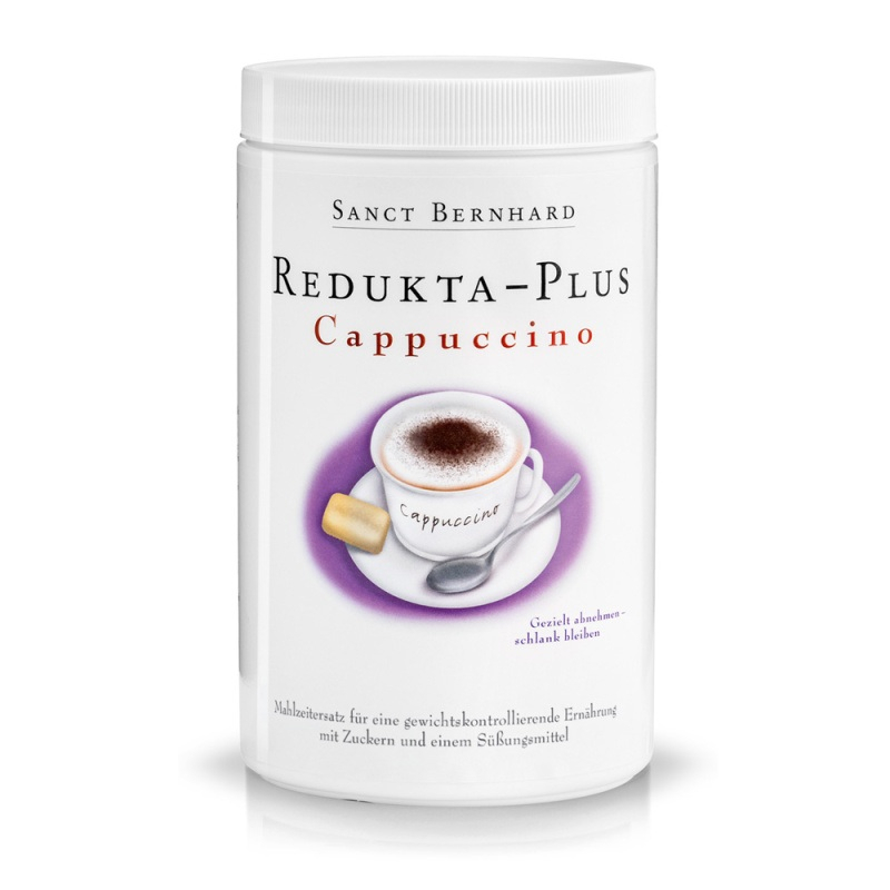 Redukta-PLUS koktejl Cappuccino 600 g - výborný nízkokalorický koktejl (235kcal/jídlo), který vás zasytí a výborně chutná.