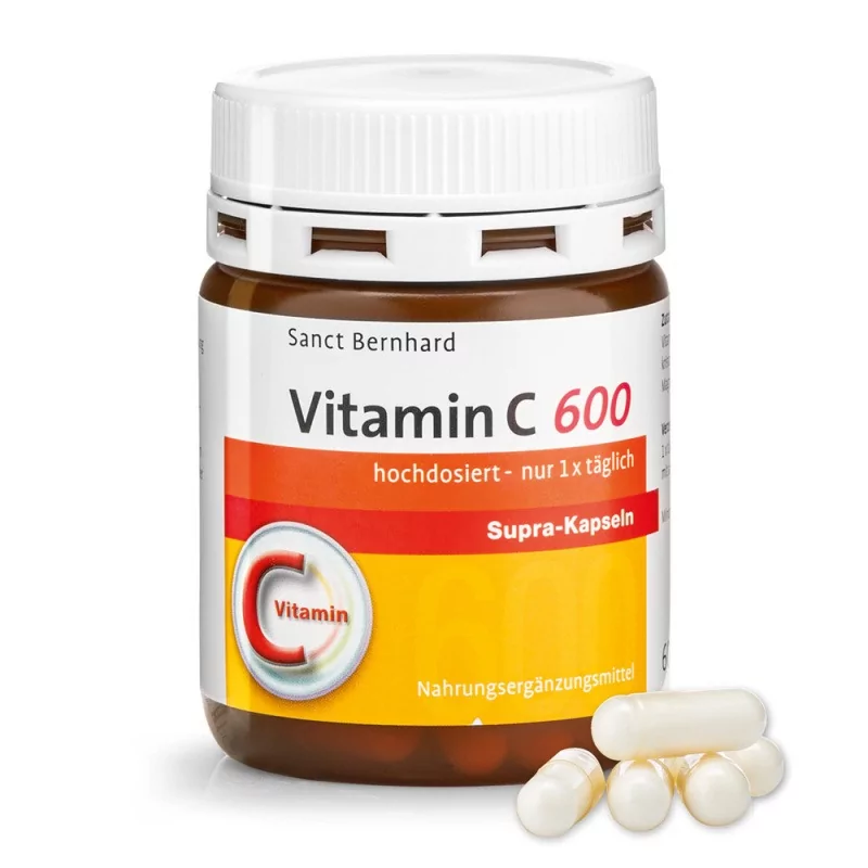 Vitamín C Supra 600 mg 60 kapslí - podpora imunity, vitamín C chrání buňky před oxidačním stresem