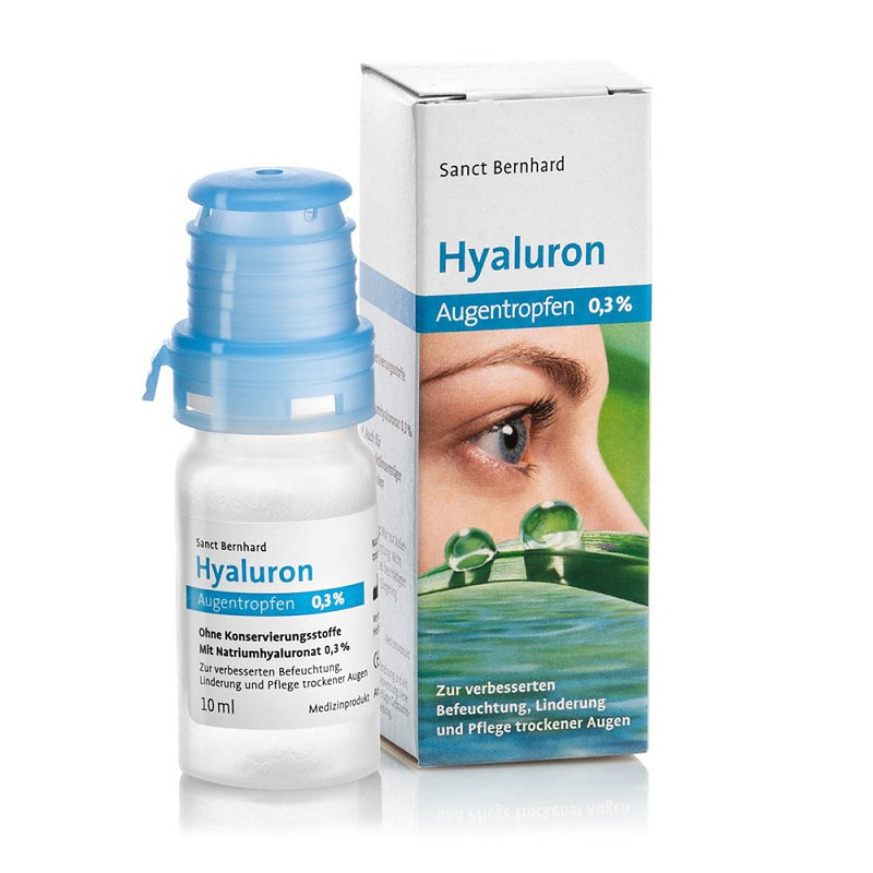 Oční kapky Hyaluron 0,3% 10 ml pro zvlhčení suchých a namáhaných očí