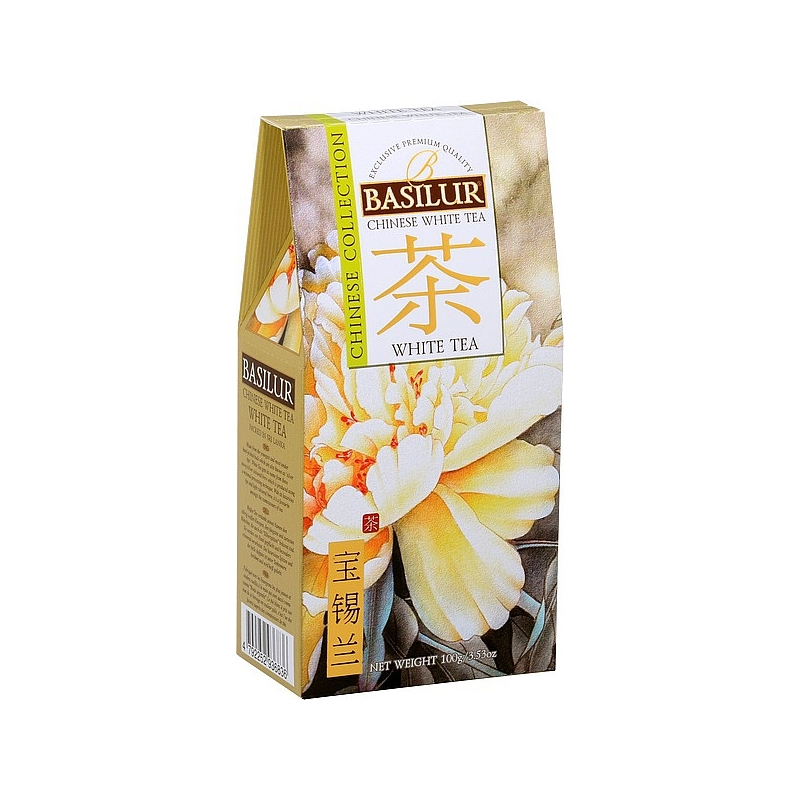 BASILUR Chinese White Tea papír 100g - jemný a ručně sbíraný bílý čaj, který je velmi prospěšný našemu zdraví