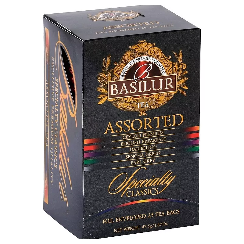 BASILUR Specialty Assorted přebal 25 sáčků - kolekce černých čajů a zeleného čaje