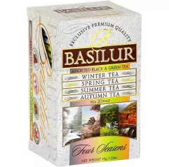 BASILUR Assorted Four Seasons přebal 10x1,5g a 10x2g - výběrové černé a zelené čaje s příchutí.
