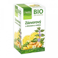 Apotheke BIO Zázvorový čaj s citronem a mátou 20x1,5g - zázvor podporuje trávení