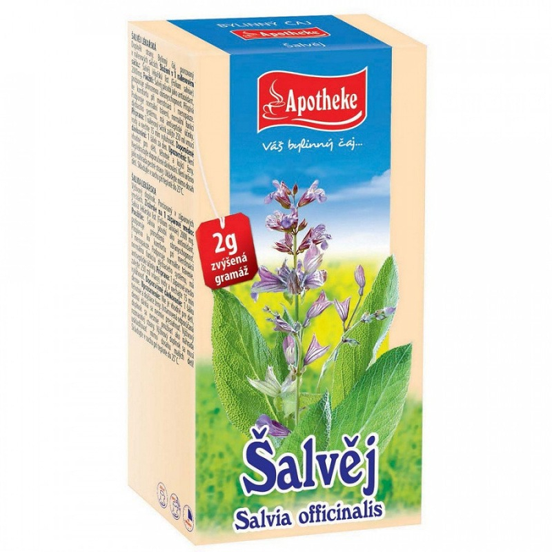 Apotheke Šalvěj lékařská čaj 20x2g - šalvěj podporuje imunitu, trávení, je výborná pro ženy (menopauza, menstruace)