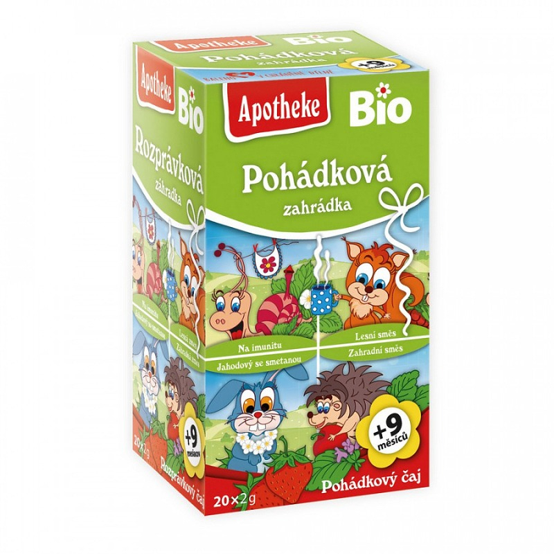 Apotheke POHÁDKOVÝ ČAJ BIO Pohádková zahrádka Složení čajů bylo schváleno Českou pediatrickou společností, pro děti od 9. měs.
