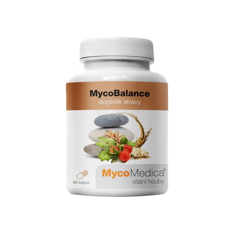 Mycomedica MycoBalance 500 mg 90 kapslí - pečlivě vybraná směs vitálních hub, čínských bylin a vitamínu C.