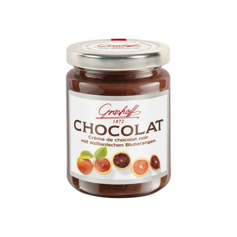 Čokoládový krém z Hořké čokolády se Sicilskými červenými pomeranči Grashoff 250 g
