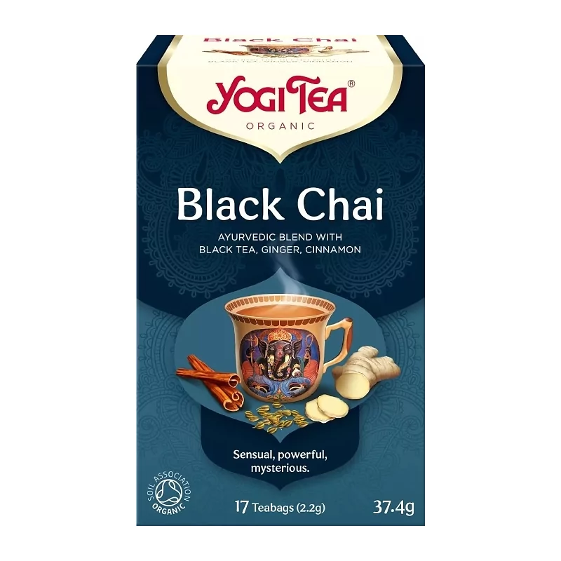 Bio černý chai Yogi Tea 17 x 2,2 g
