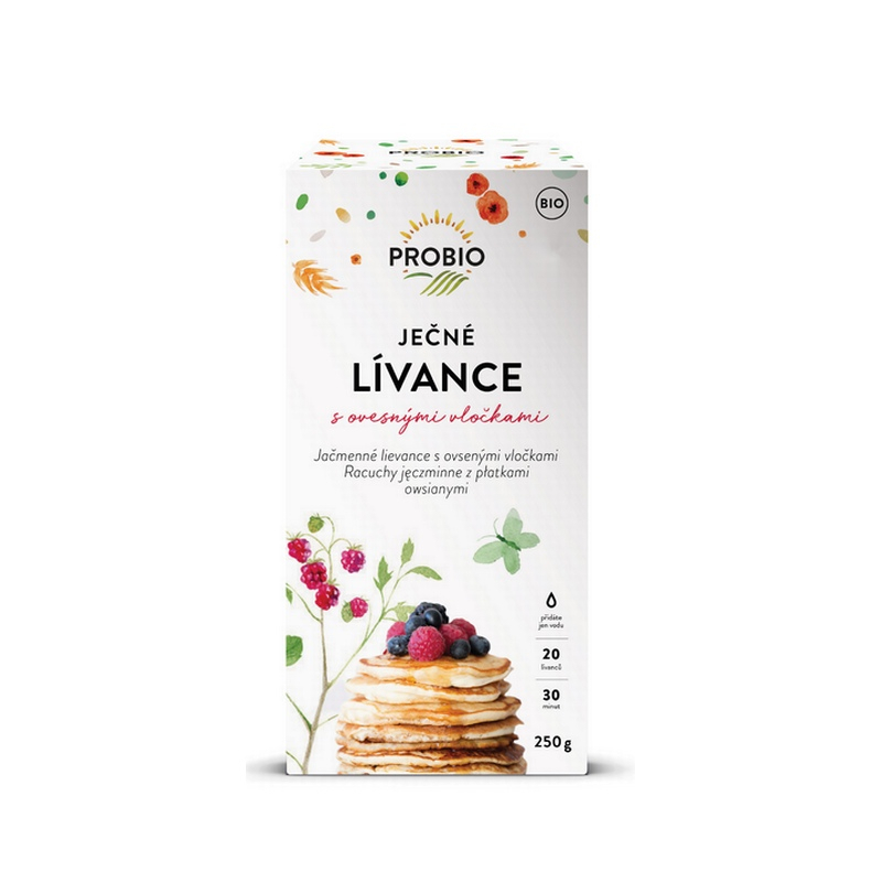 BIO Lívance ječné s ovesnými vločkami PROBIO 250 g