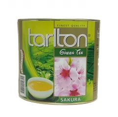 Zelený čaj sypaný - Green SAKURA Tarlton plechová dóza 100 g