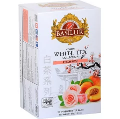 Bílý čaj - White Tea Peach Rose BASILUR 20 x 1,5 g