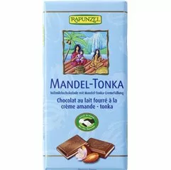 Bio mléčná čokoláda MANDLE TONKA RAPUNZEL 100 g