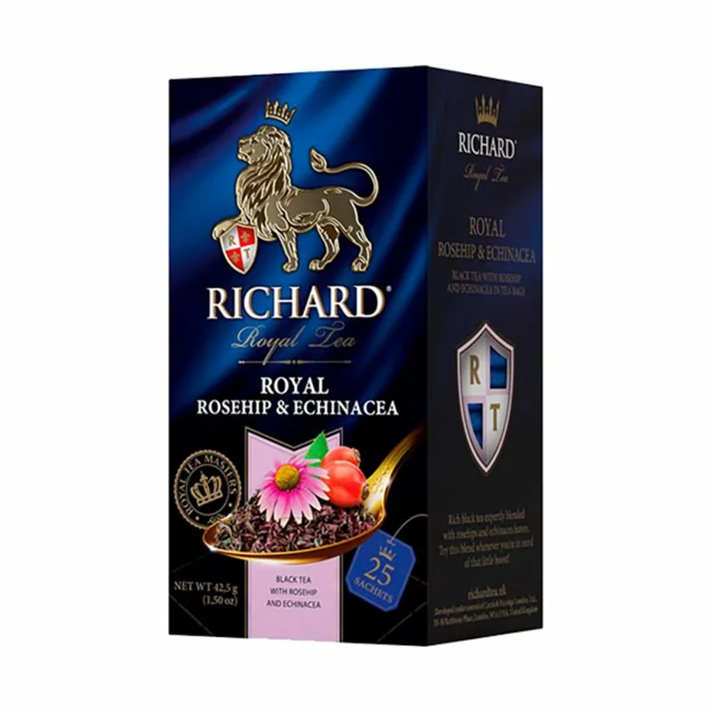 Royal Rosehip & Echinacea, černý čaj Richard 25 sáčků