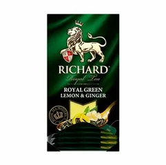 Zelený čaj - Royal Green Lemon & Ginger Richard 25 sáčků
