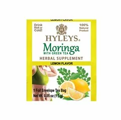 Zelený čaj s Moringou - Moringa with Green Tea Herbal Supplement Lemon HYLEYS 25x1,5g